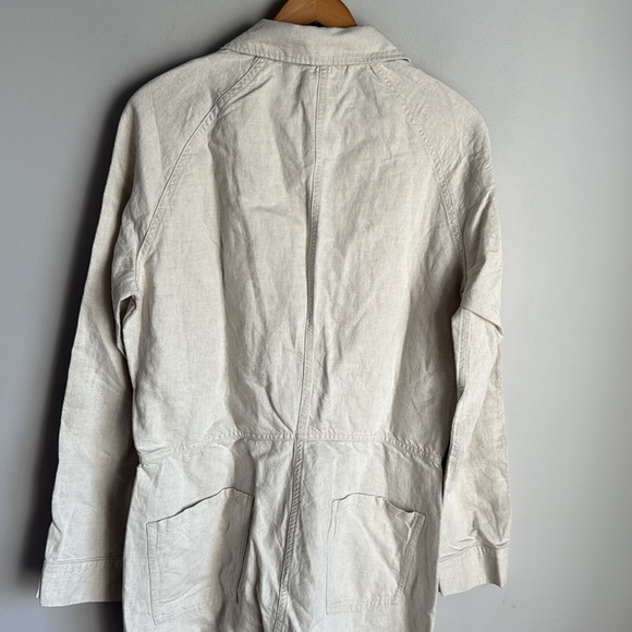 NEW Outerknown Station Jumpsuit Natural Organic Cotton Linen Utility jumpsuit M - Picture 8 of 14